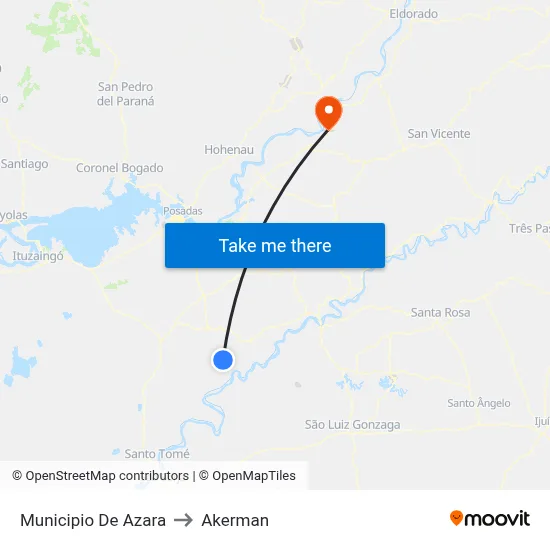 Municipio De Azara to Akerman map