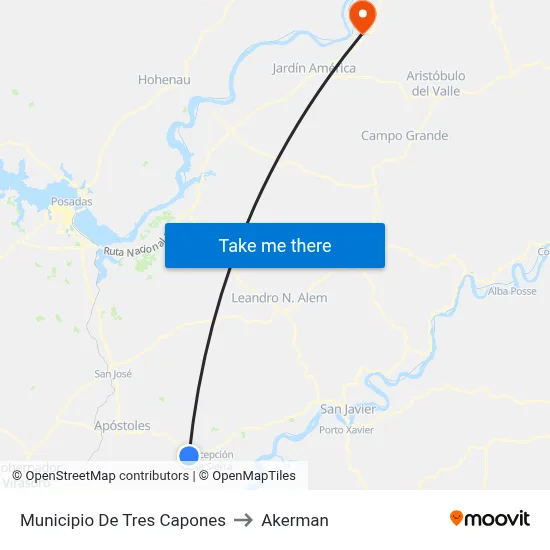 Municipio De Tres Capones to Akerman map