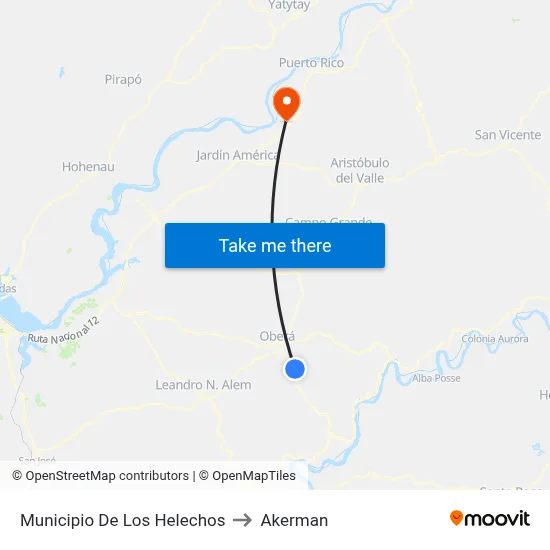 Municipio De Los Helechos to Akerman map