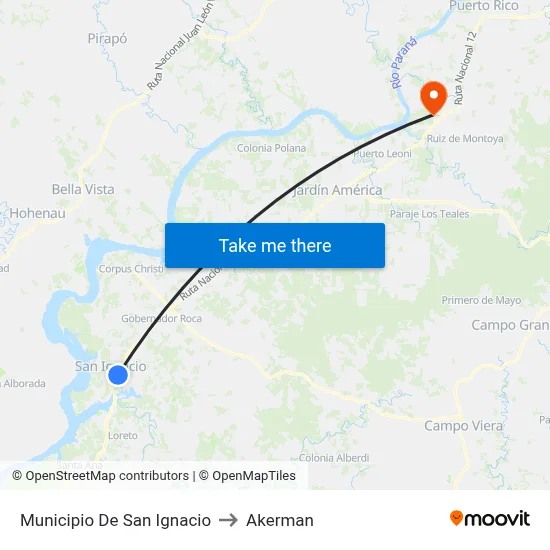Municipio De San Ignacio to Akerman map