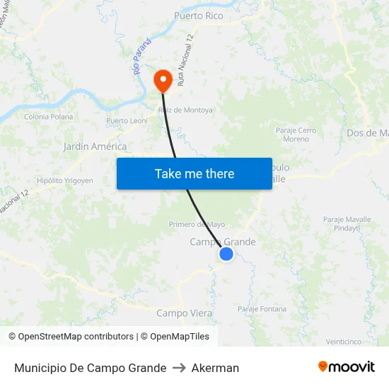 Municipio De Campo Grande to Akerman map