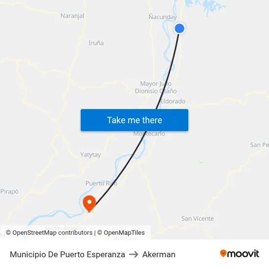 Municipio De Puerto Esperanza to Akerman map