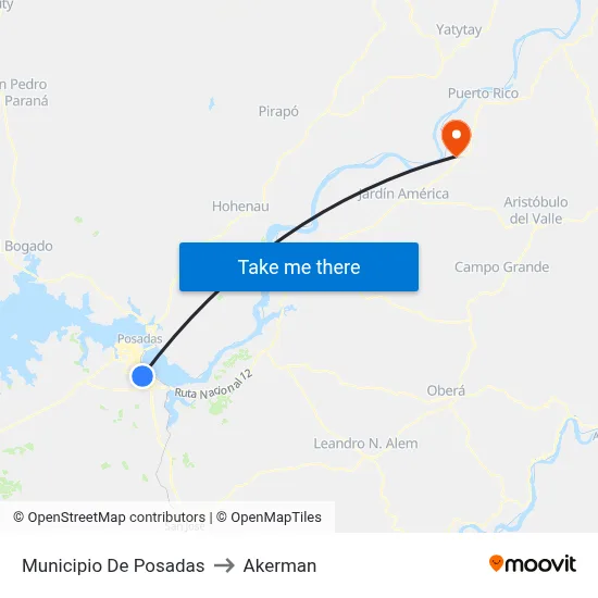 Municipio De Posadas to Akerman map
