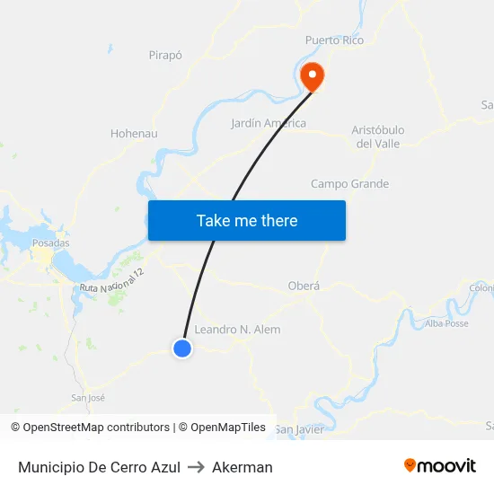 Municipio De Cerro Azul to Akerman map