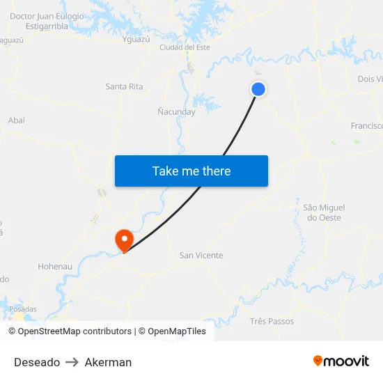 Deseado to Akerman map