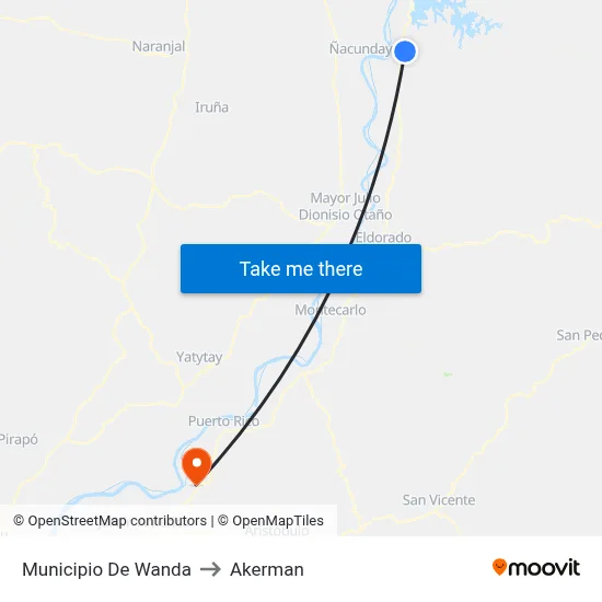 Municipio De Wanda to Akerman map