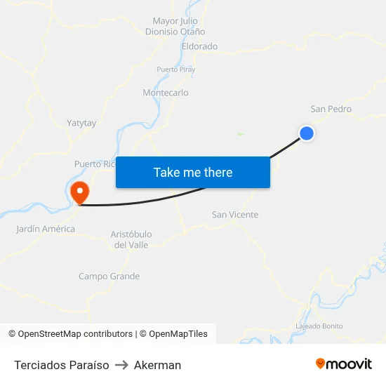 Terciados Paraíso to Akerman map