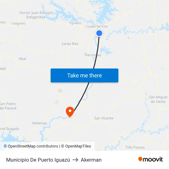 Municipio De Puerto Iguazú to Akerman map