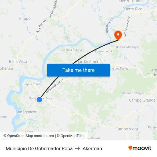 Municipio De Gobernador Roca to Akerman map
