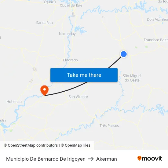 Municipio De Bernardo De Irigoyen to Akerman map