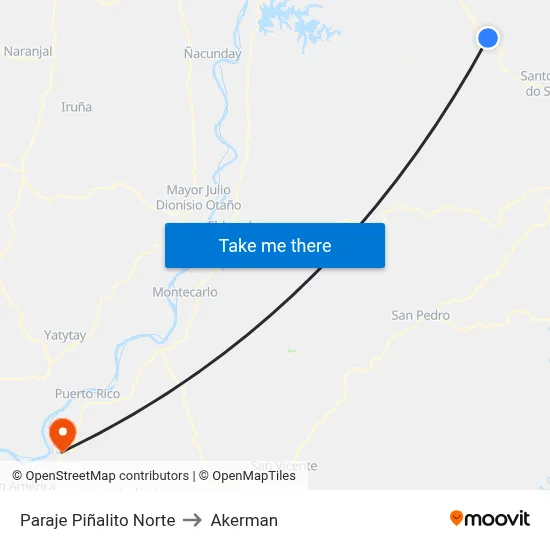 Paraje Piñalito Norte to Akerman map