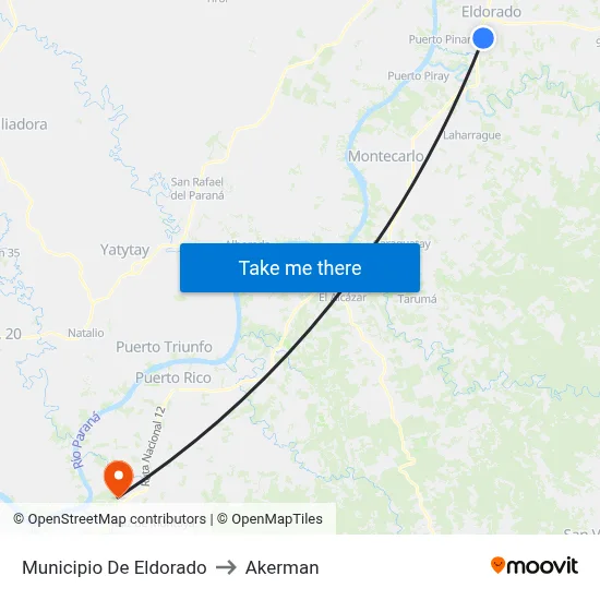 Municipio De Eldorado to Akerman map