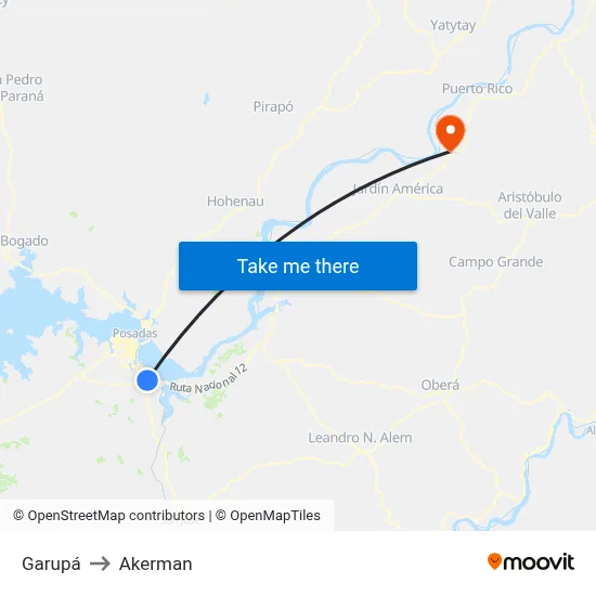 Garupá to Akerman map