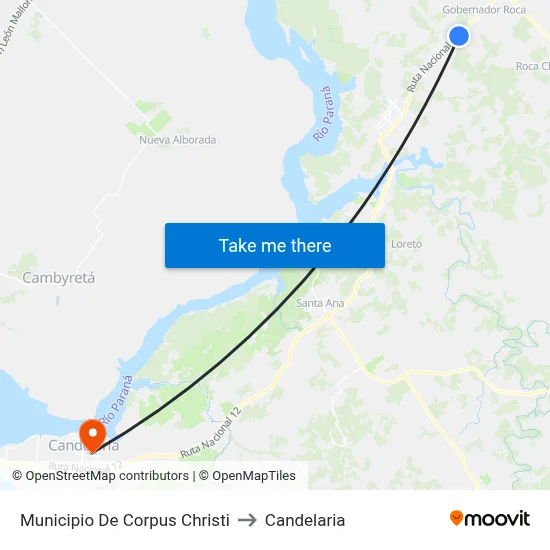 Municipio De Corpus Christi to Candelaria map