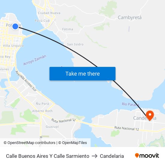 Calle Buenos Aires Y Calle Sarmiento to Candelaria map