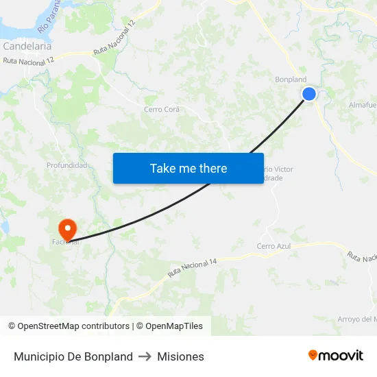 Municipio De Bonpland to Misiones map