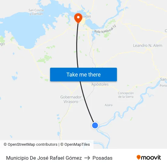 Municipio De José Rafael Gómez to Posadas map