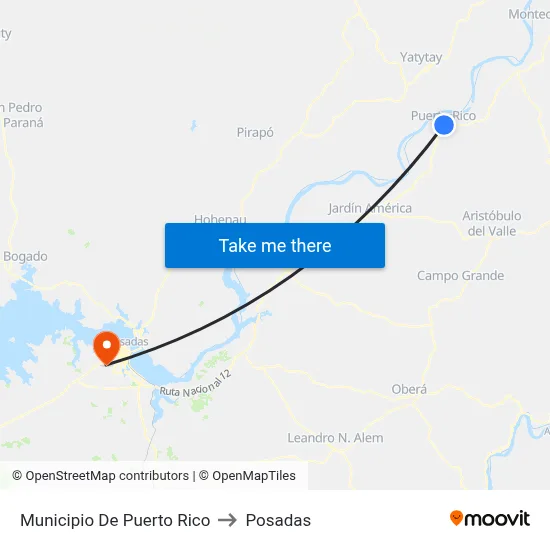 Municipio De Puerto Rico to Posadas map