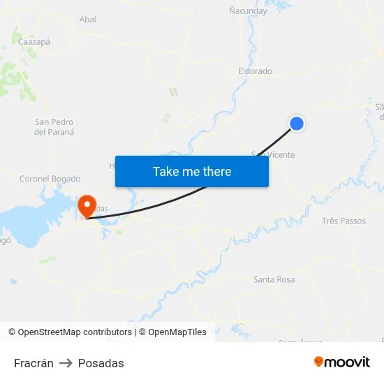 Fracrán to Posadas map