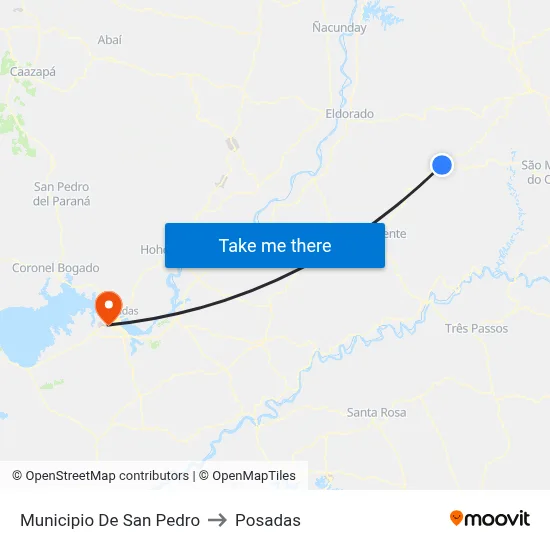 Municipio De San Pedro to Posadas map