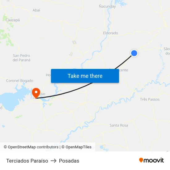 Terciados Paraíso to Posadas map