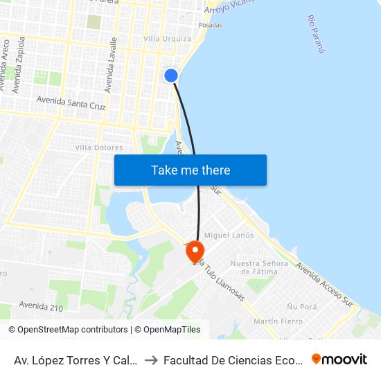 Av. López Torres Y Calle Suiza to Facultad De Ciencias Económicas map