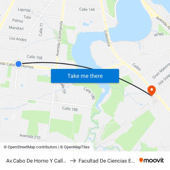 Av.Cabo De Horno Y Calle 9 De Julio to Facultad De Ciencias Económicas map