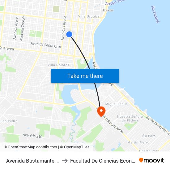 Avenida Bustamante, 2530 to Facultad De Ciencias Económicas map