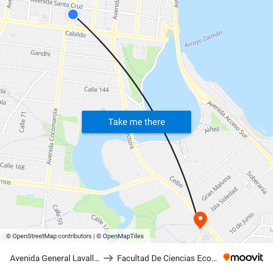 Avenida General Lavalle, 5905 to Facultad De Ciencias Económicas map