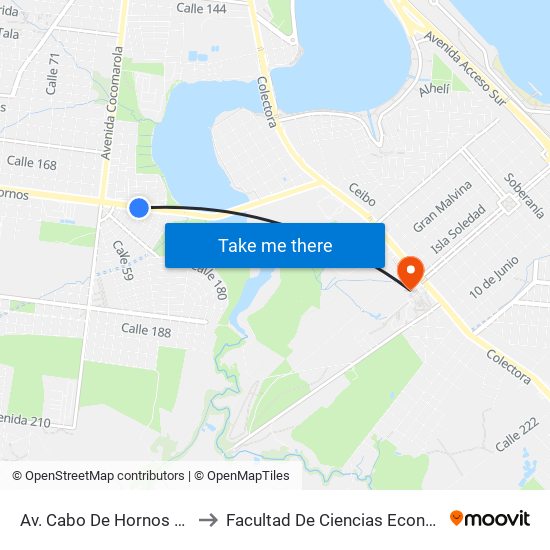 Av. Cabo De Hornos Y Calle 176a to Facultad De Ciencias Económicas - Unam map