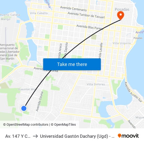 Av. 147 Y Calle 194 to Universidad Gastón Dachary (Ugd) - Sede Administrativa map
