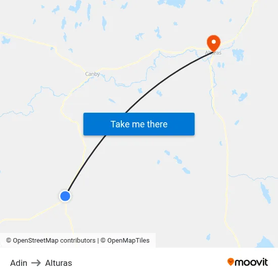 Adin to Alturas map