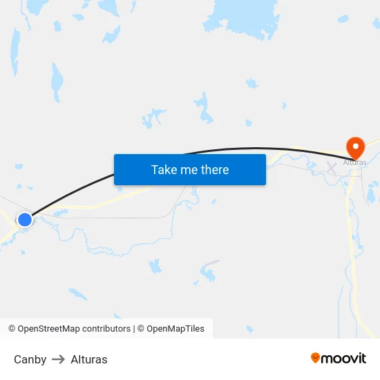 Canby to Alturas map