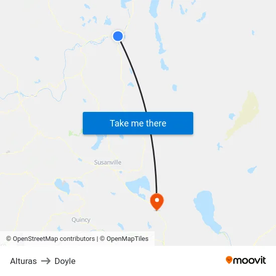 Alturas to Doyle map