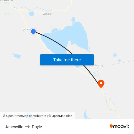 Janesville to Doyle map