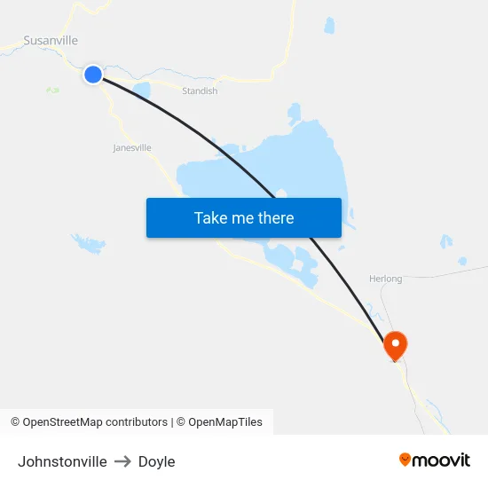 Johnstonville to Doyle map