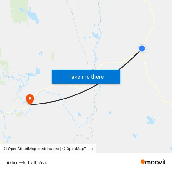 Adin to Fall River map