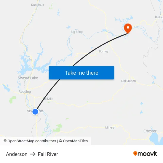 Anderson to Fall River map