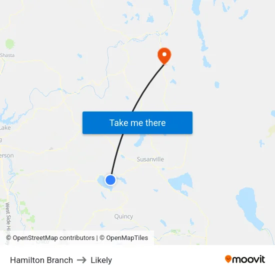Hamilton Branch to Likely map