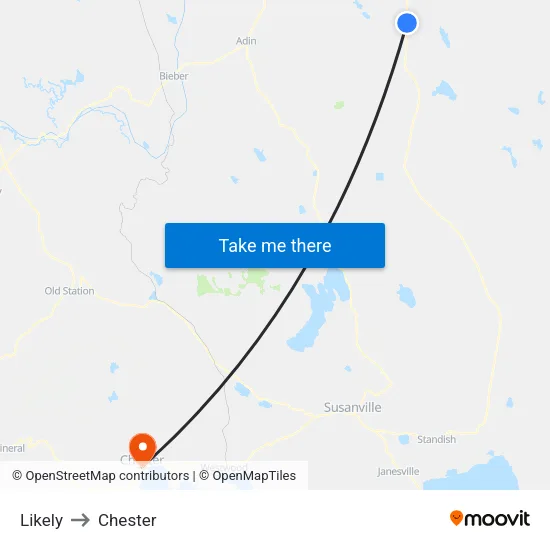 Likely to Chester map