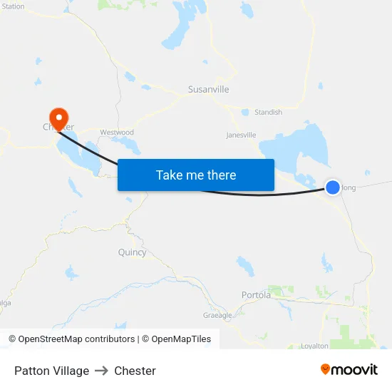 Patton Village to Chester map