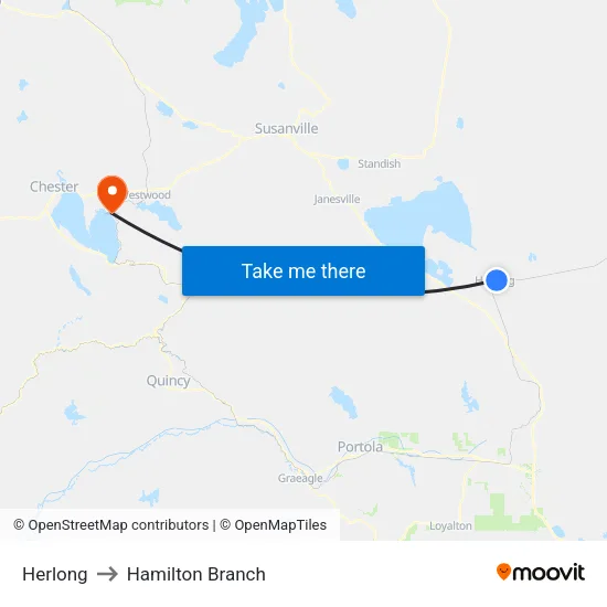 Herlong to Hamilton Branch map