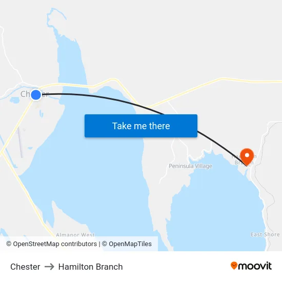 Chester to Hamilton Branch map