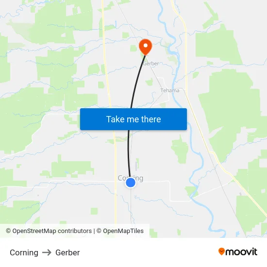 Corning to Gerber map