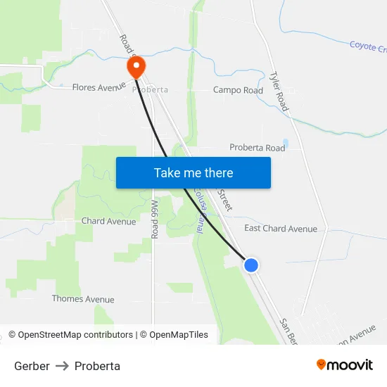 Gerber to Proberta map