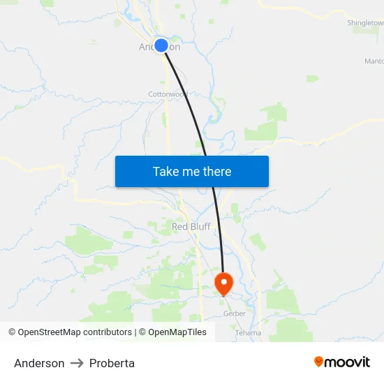 Anderson to Proberta map