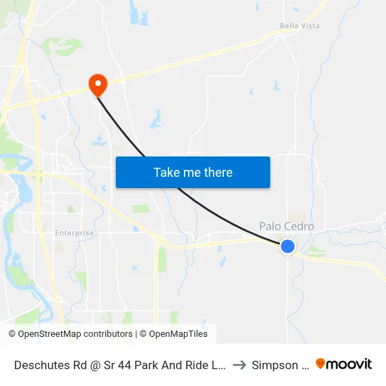 Deschutes Rd @ Sr 44 Park And Ride Lot/Across From Holiday Market to Simpson University map