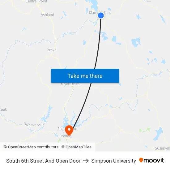 South 6th Street And Open Door to Simpson University map