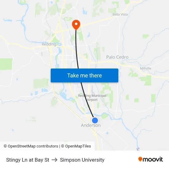 Stingy Ln at Bay St to Simpson University map