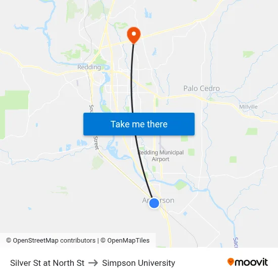 Silver St at North St to Simpson University map